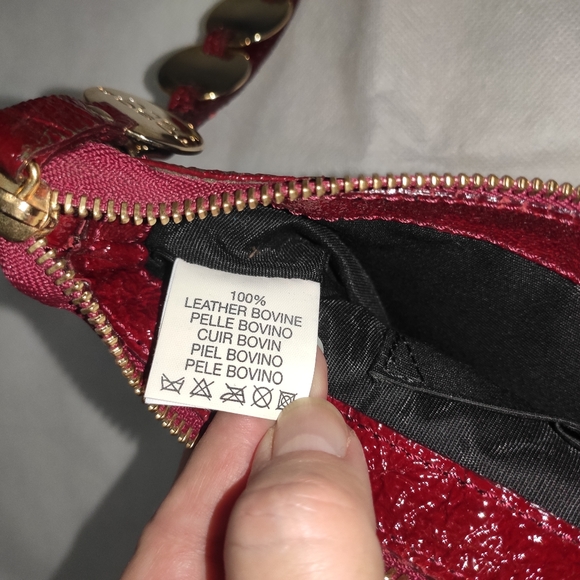 TOSCA BLU Italian Designer Cherry Leather Coffee Run Crossbody Bag - Picture 16 of 16